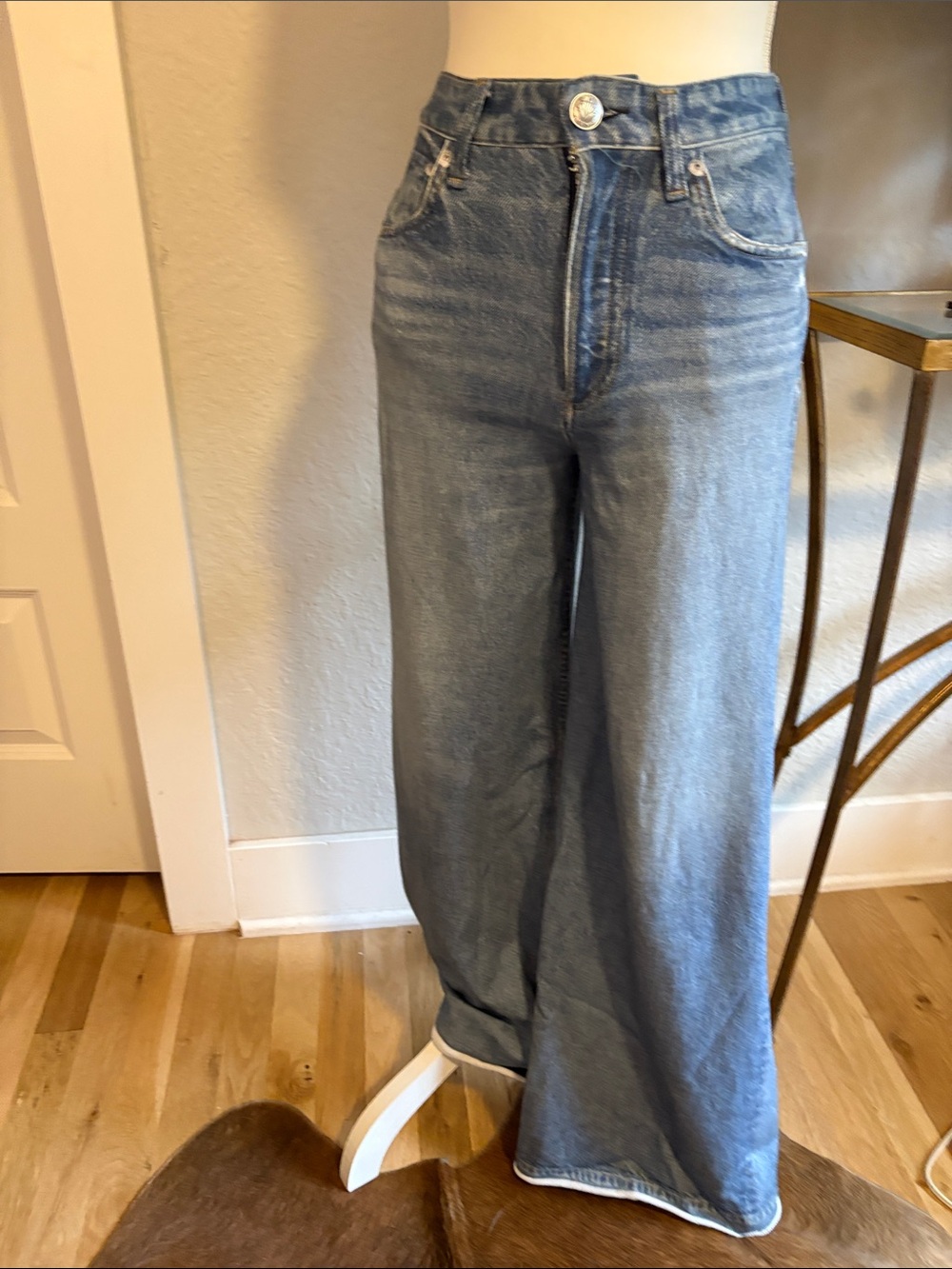 Rag and Bone Wide Leg High-Rise Women's Jeans - Light Blue